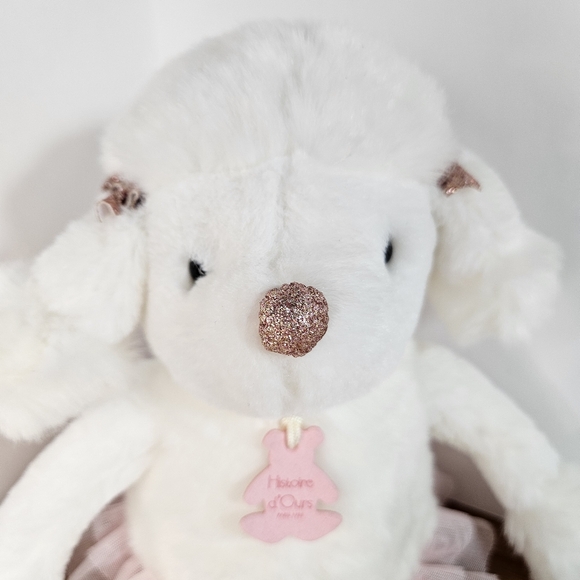 Histoire d'Ours White Poodle Plush Roxane Ballet Dancer Tutu Stuffed Animal - Picture 2 of 12